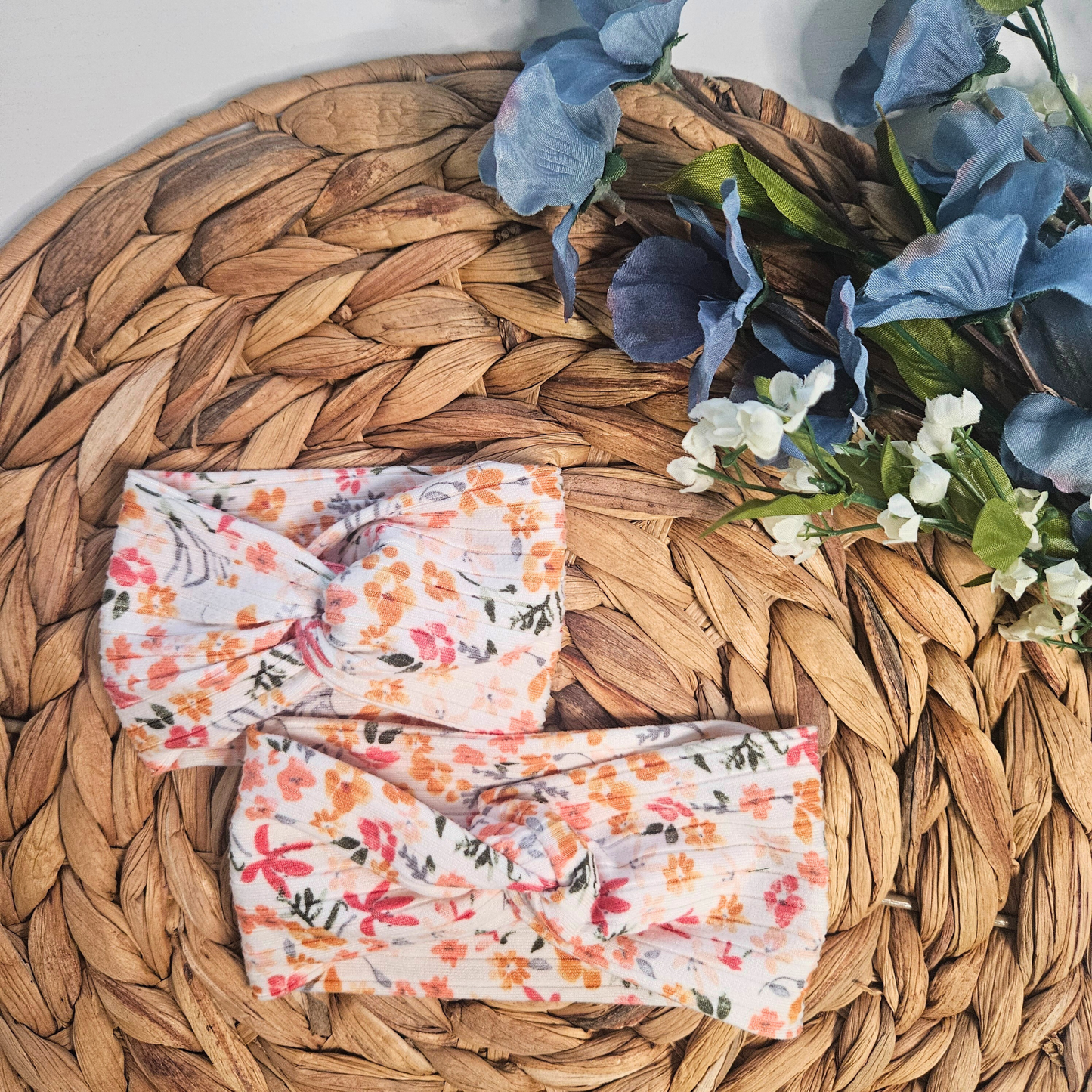 multi-floral baby girl headband handmade