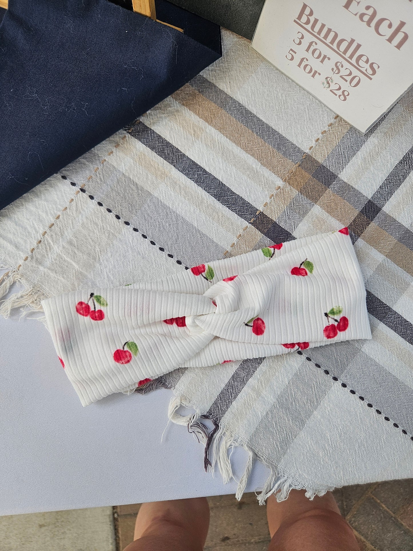 Cherry Print Headband