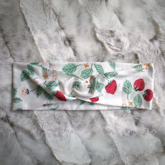 Strawberry Vine Print Headband