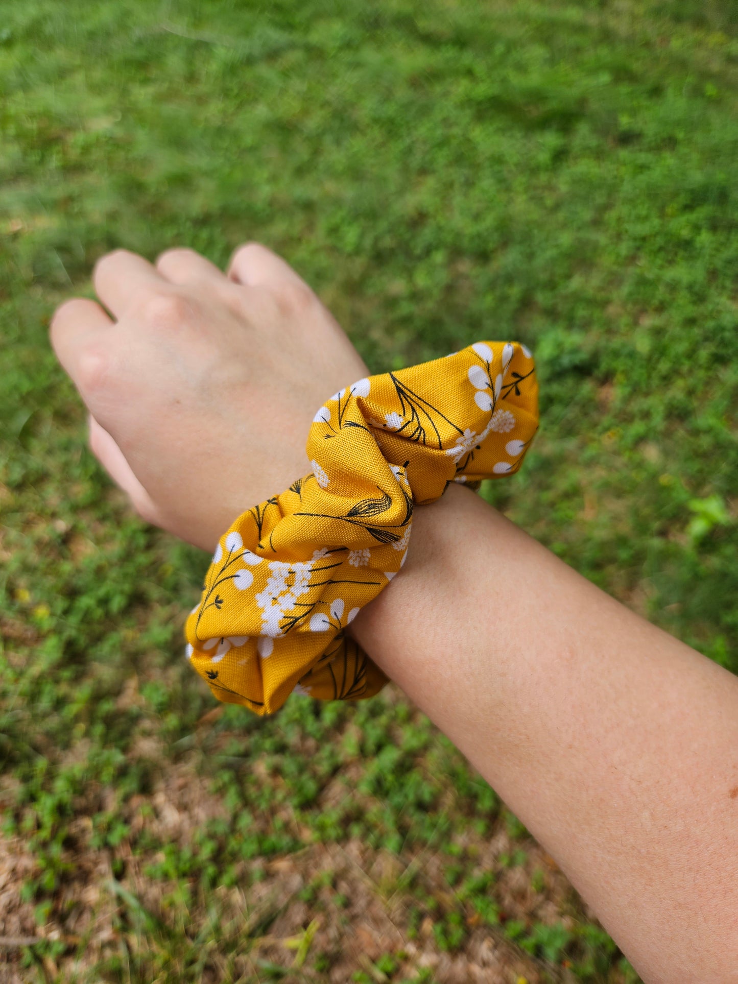 Yellow Dandelion Scrunchie