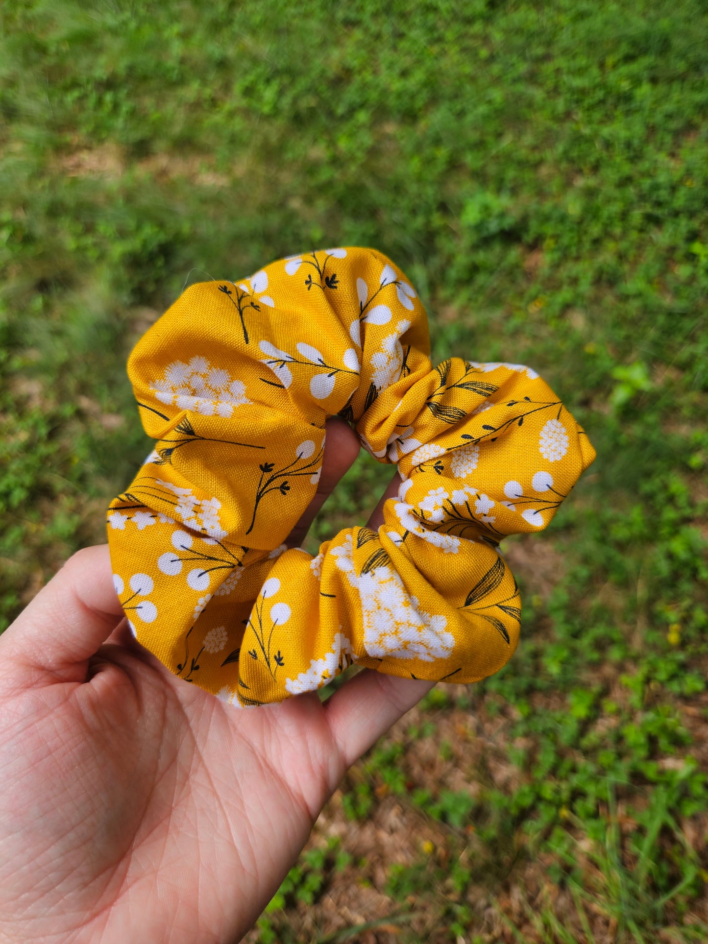 Yellow Dandelion Scrunchie