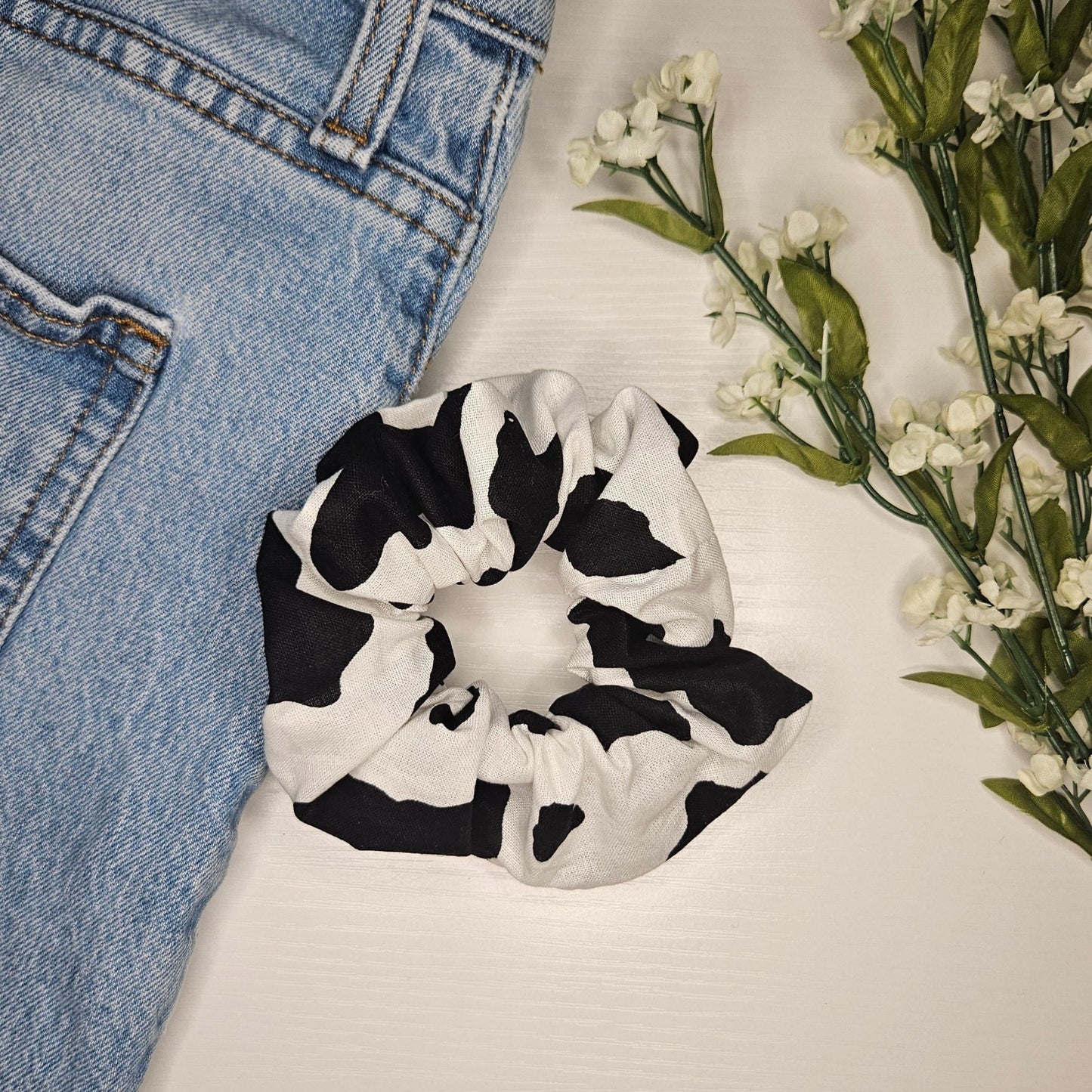 Cow Print Scrunchie