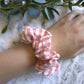 Pink Gingham Print Scrunchie