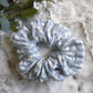 Light Blue Gingham Print Scrunchie