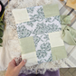 Sage Floral Cross Patchwork Bible Cover