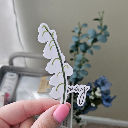 May Birth Flower Sticker