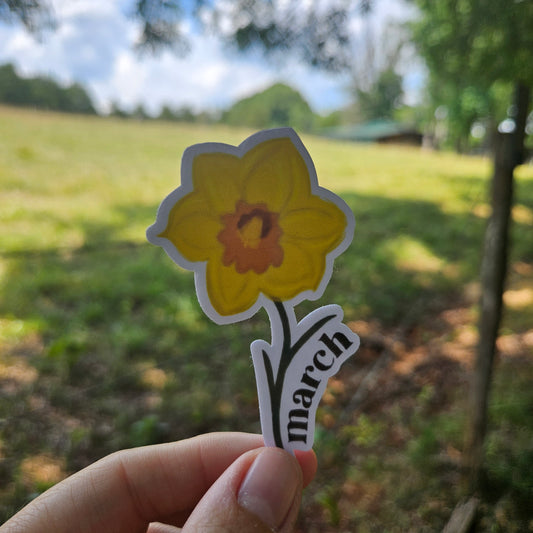 March Birth Flower Sticker