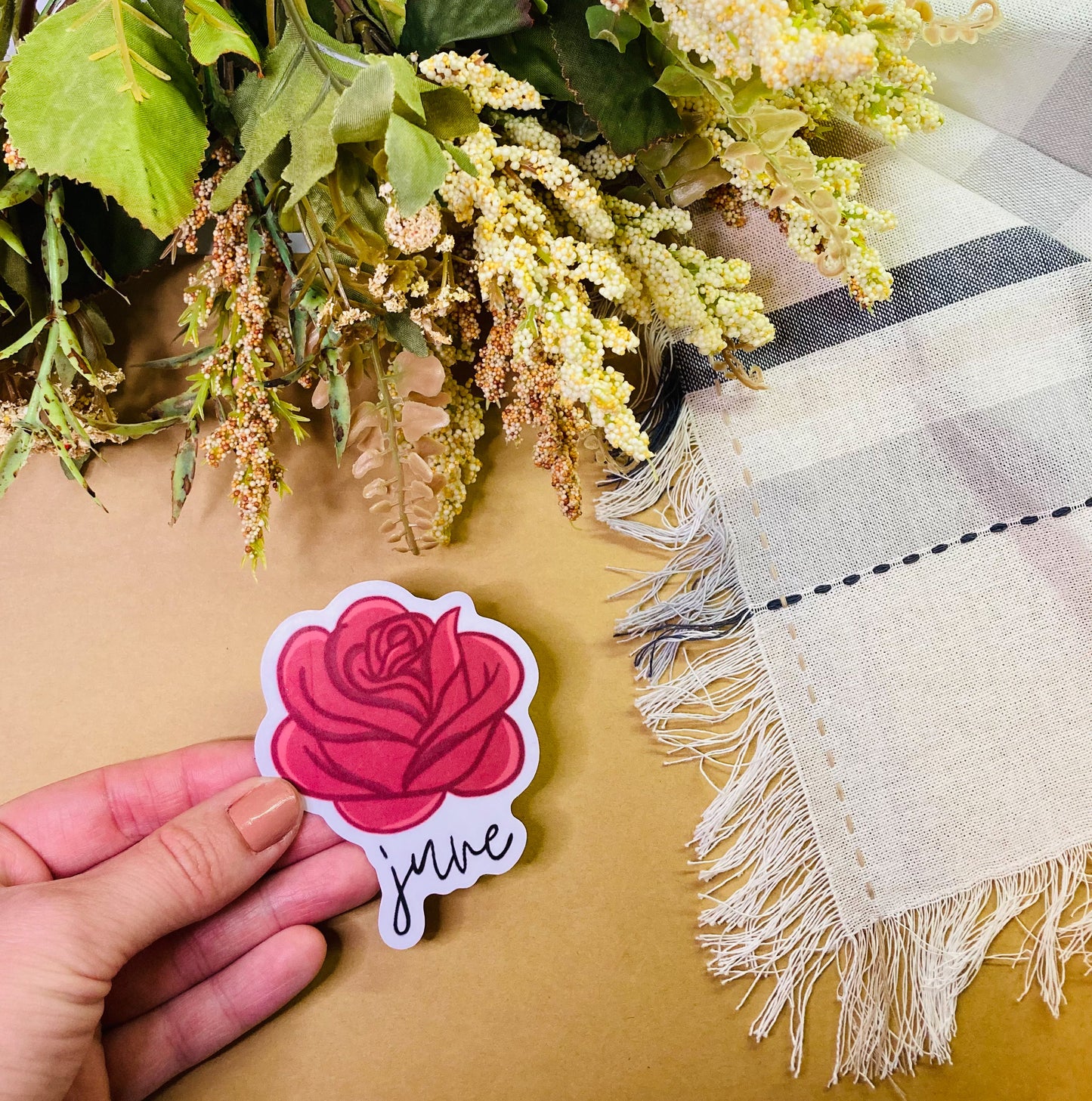 Rose June Birth Flower Sticker