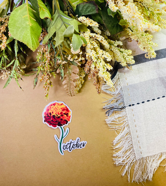 October Birth Flower Sticker